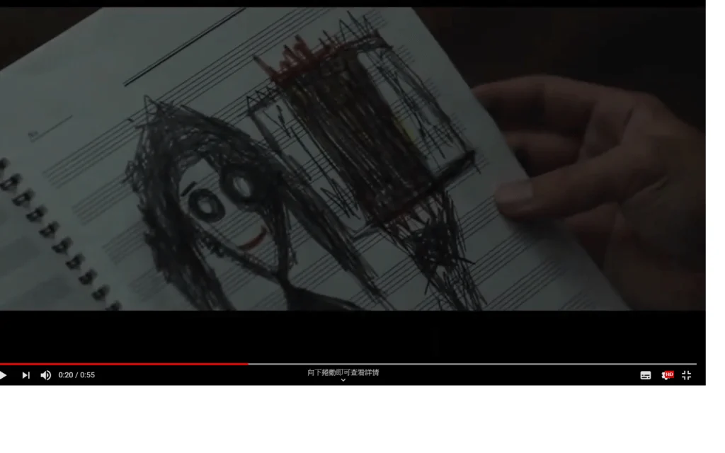 發現女兒的塗鴉，更覺陰森。