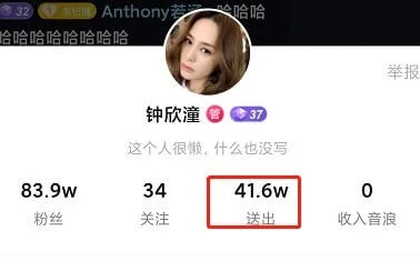 阿嬌的打賞紀錄