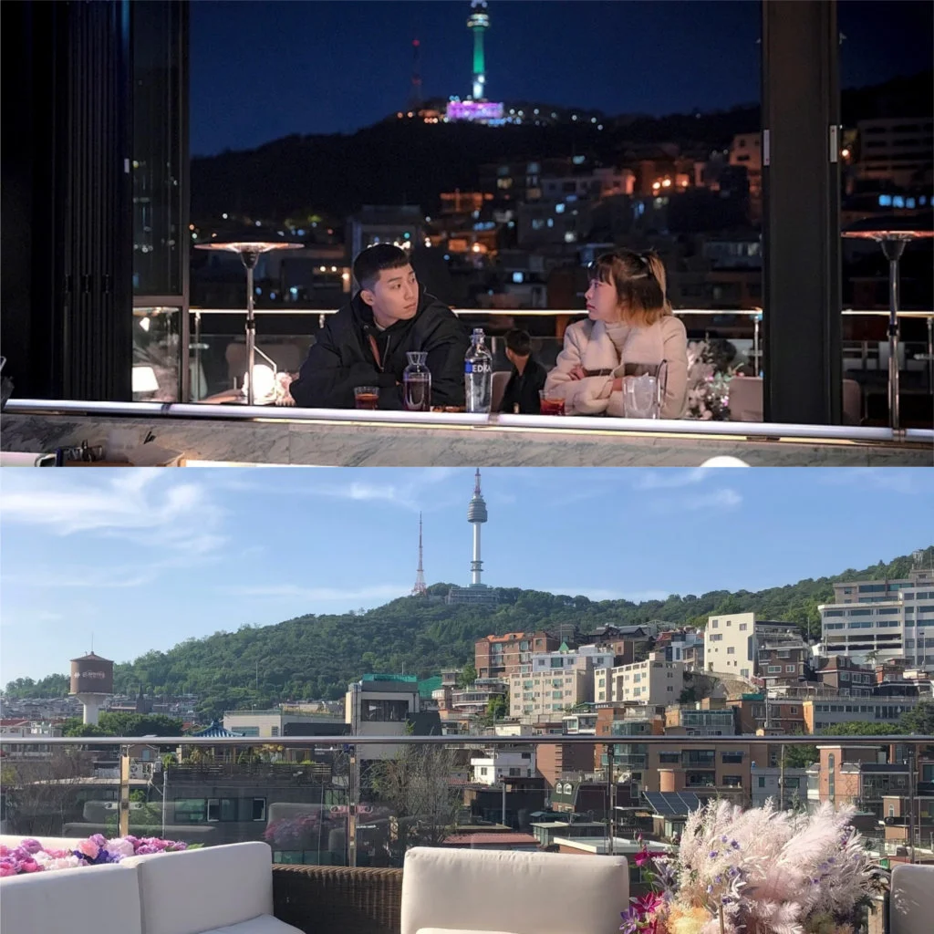 在餐廳中可遠觀南山塔