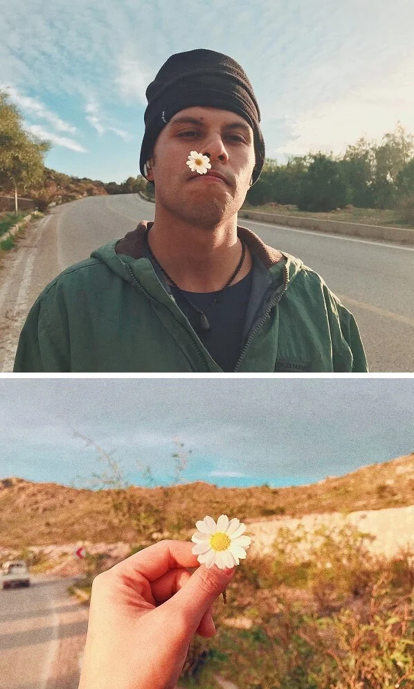 男友P先生摘了一朵小白菊送給慧敏哥,一個簡單小物作已令她暖入心。