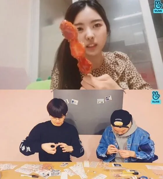 （上）歌手林娜榮製作冰糖葫蘆，ONF則示範製作裝飾小物。