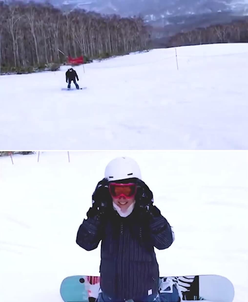 詩雅在北海道滑雪期間遇上小意外令左腳斷骨。