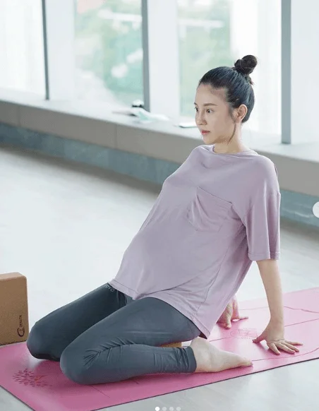 雨僑有時間會做運動，希望順利分娩。