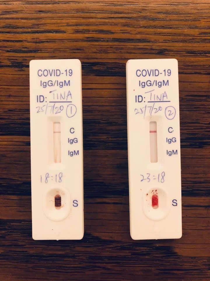劉天蘭的兩次抗體測試都呈陰性
