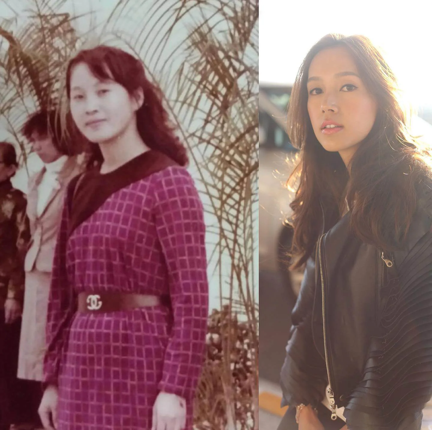 她跟母親年輕時樣貌十分相似,被網民大讚母女同樣靚女。