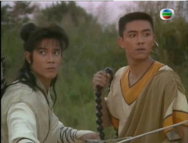 八三年與郭富城拍攝《蜀山奇俠》，二人都很清澀。