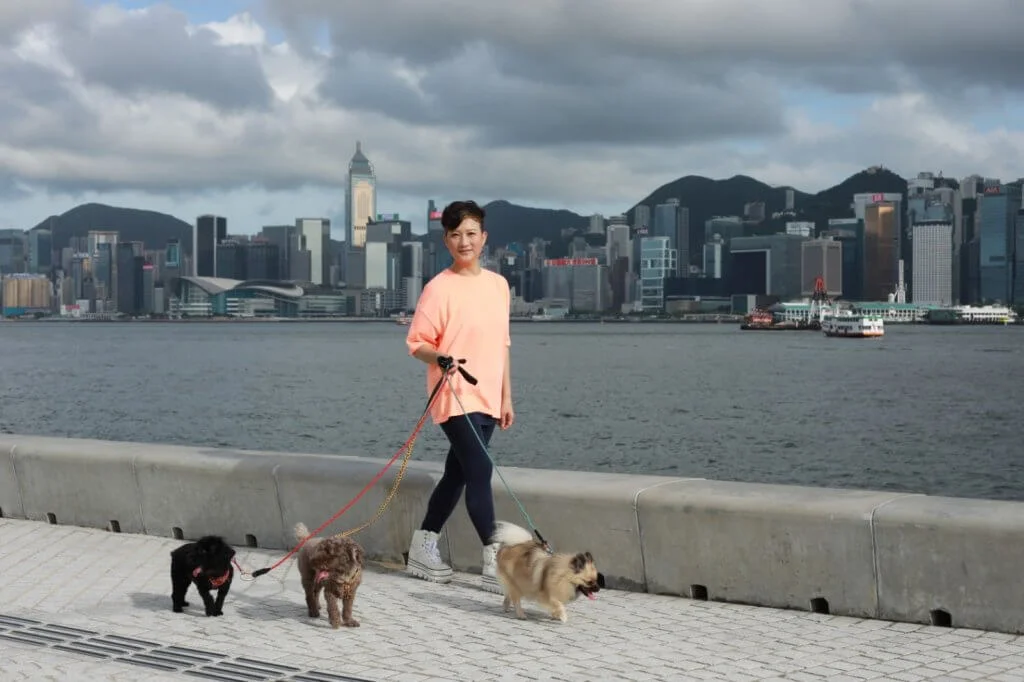 唐韋琪說松松經常想征服一對母子狗,惜暫時仍未成功。