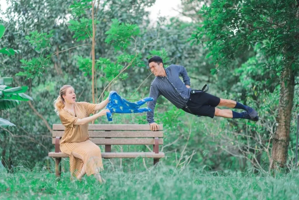 陳明恩跟丈夫這張照片，看上去有難度，但其實有乾坤。