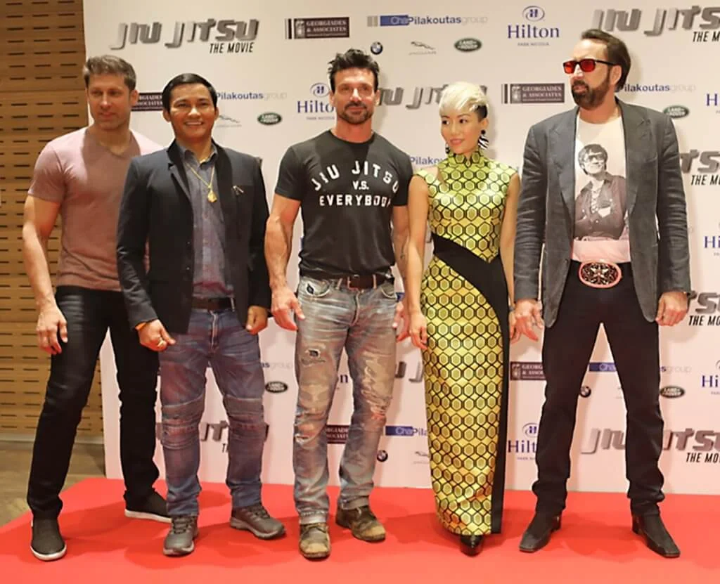陳珏芸與尼古拉斯基治、(左至右)阿蘭‧莫西、Tony Jaa、弗蘭克格里羅出現電影宣傳活動。