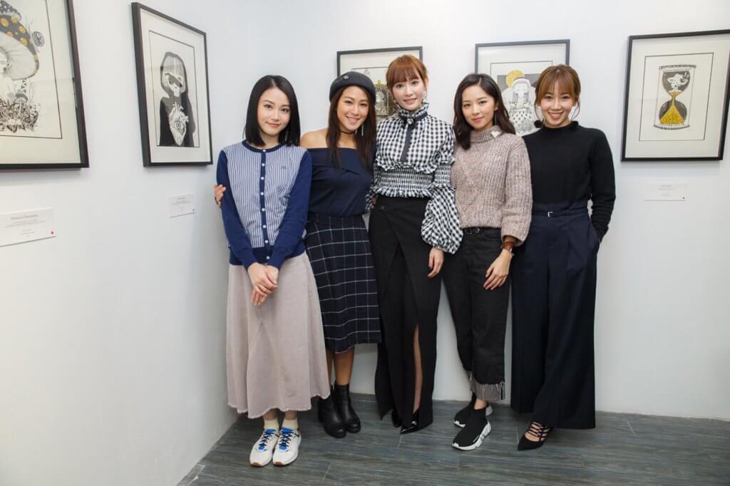 趙慧珊三年前舉行個人畫展，一眾組合Super Girls成員都有到場支持。