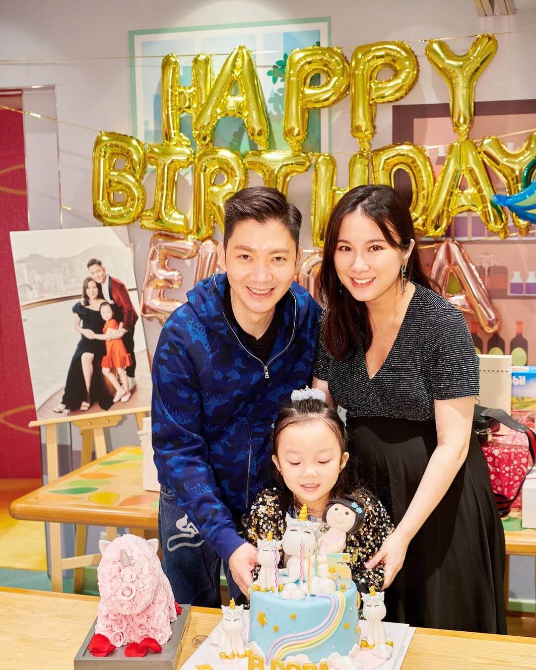 李丞責長女阡辰4歲生日時許願，希望媽媽可以添一個BB，劉倩婷表示囡囡的生日願望終於達成。