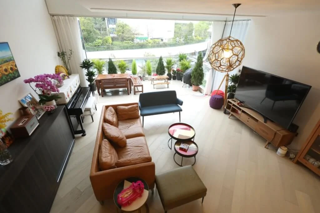 客廳外的大露台，方便招呼朋友一齊燒烤。