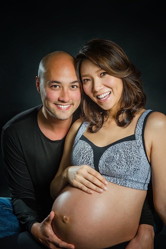 車婉婉2017年懷孕，與丈夫拍下開心孕照。