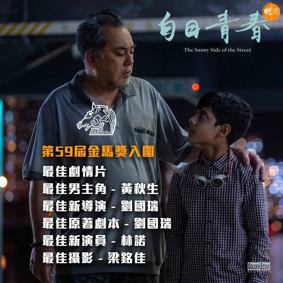 黃秋生憑《白日青春》入圍金馬影帝，表示喜出望外。