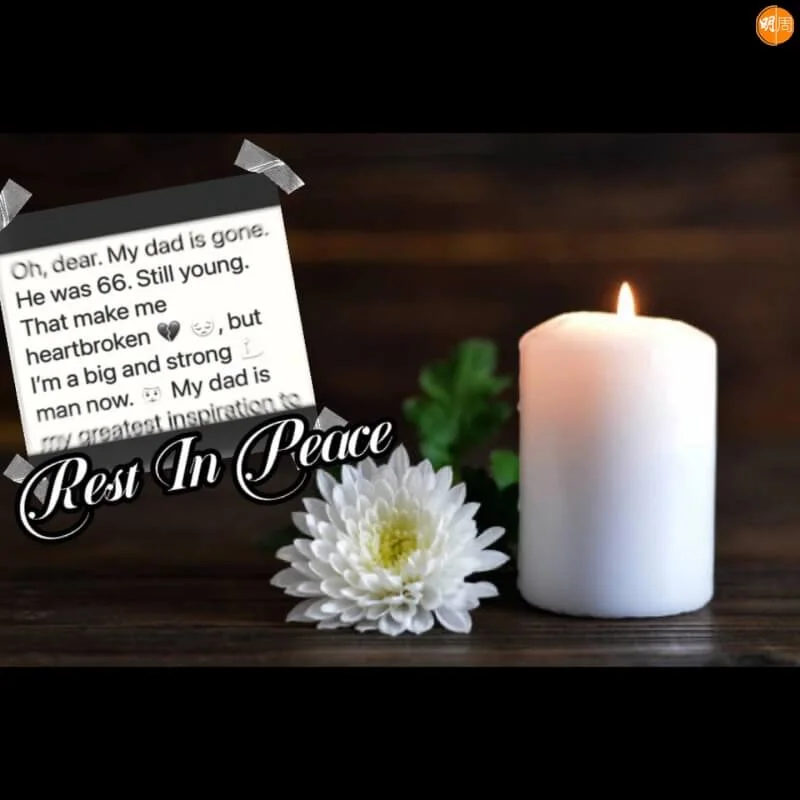 樂易玲ig上載了一張蠟燭相，兒子悼念爸爸。