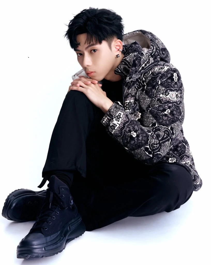 MONCLER-JACKET TEE-PANTS CONVERSE- SHOES MIKIMOTO- EARRINGS 